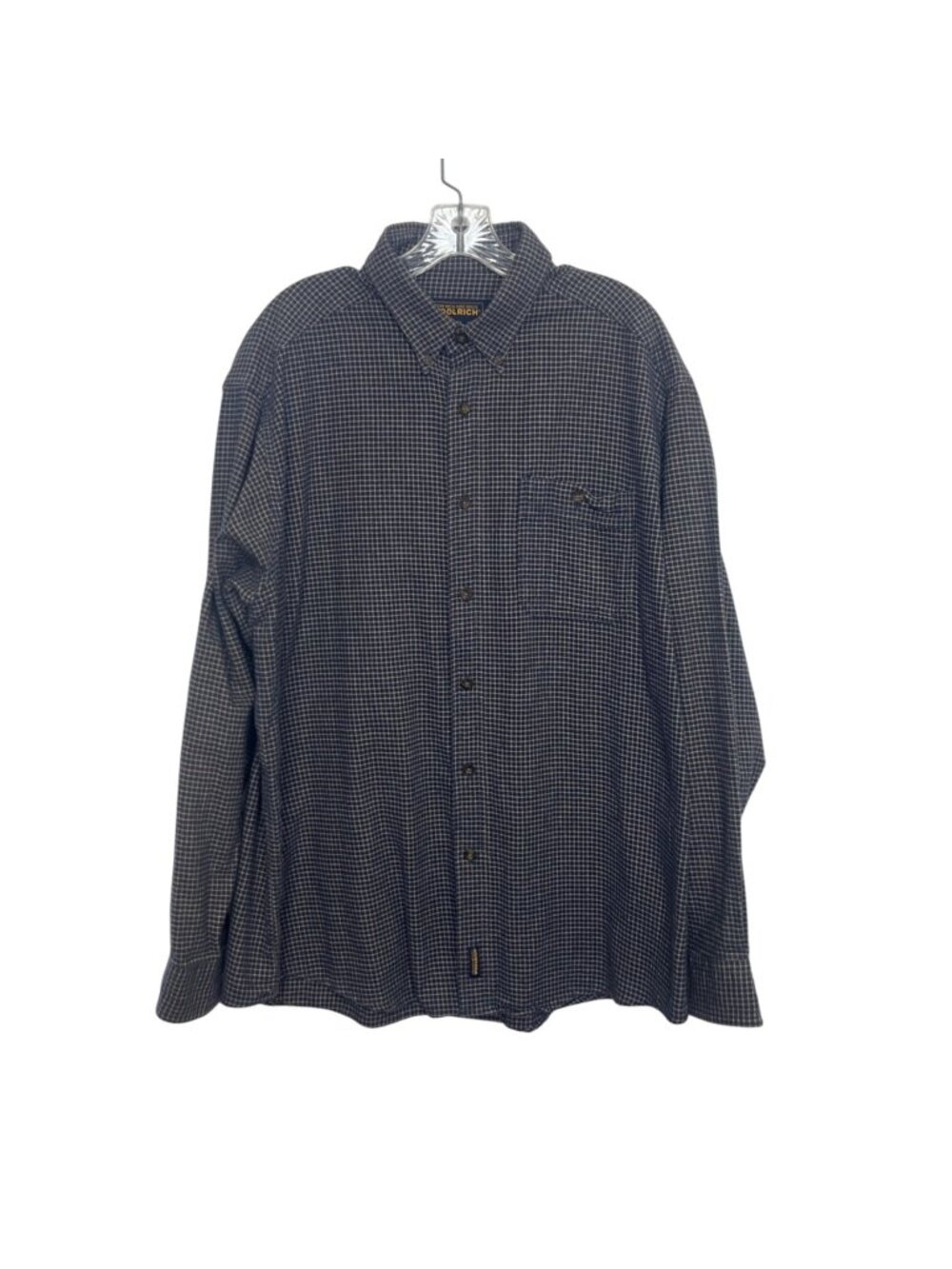 Woolrich Plaid Flannel Long Sleeve Button Up Shirt Mens XL Blue Cotton Winter